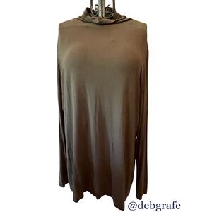 Anne Klein 3X mock turtleneck P2P:29-31” L:30.5” “Kelp” Viscose/elastin